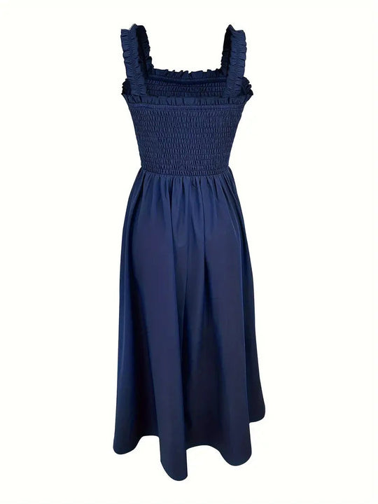 Kvinders A-Line Maxi Kjole Med Shirret Bodice 1
