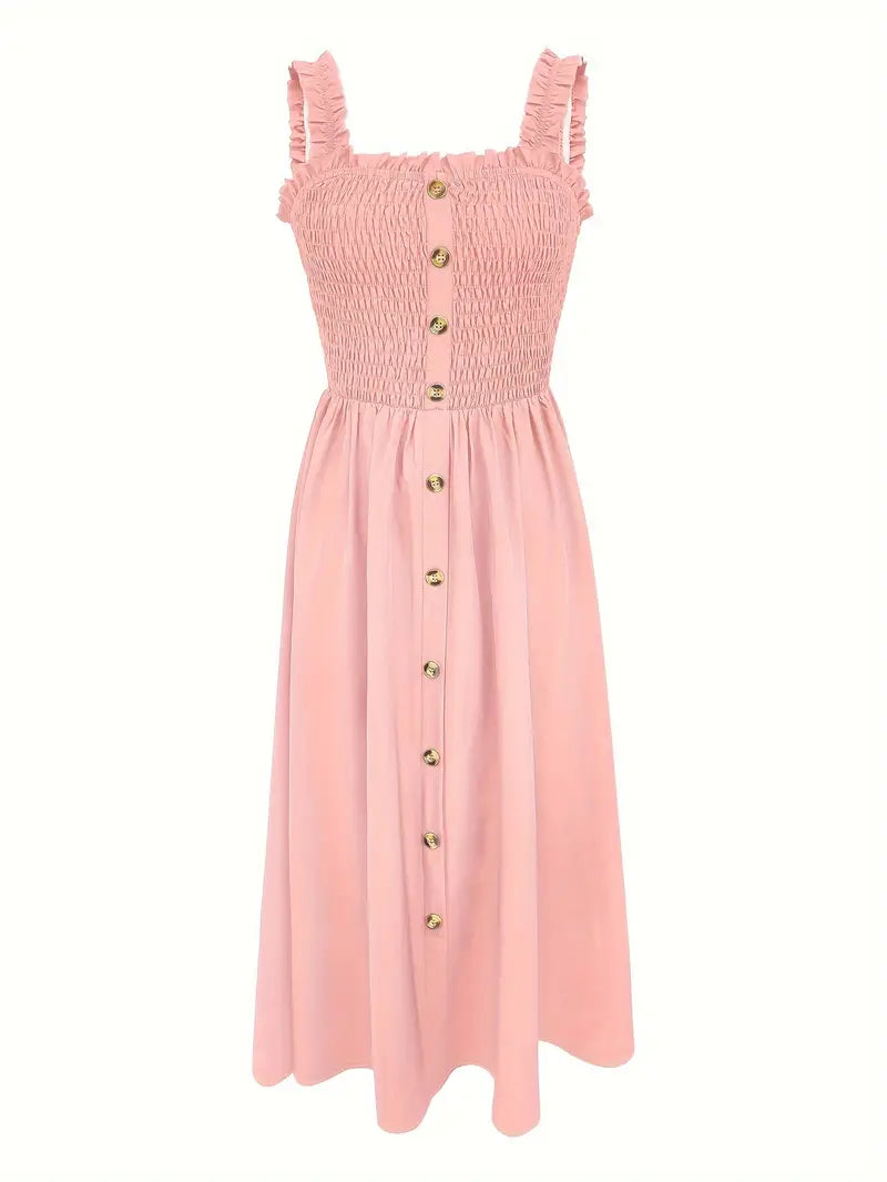 Kvinders A-Line Maxi Kjole Med Shirret Bodice 6