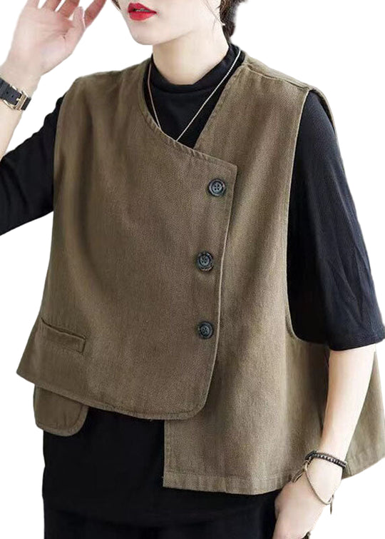 Kvinders Asymmetrisk Design Vest Retro Stil 0