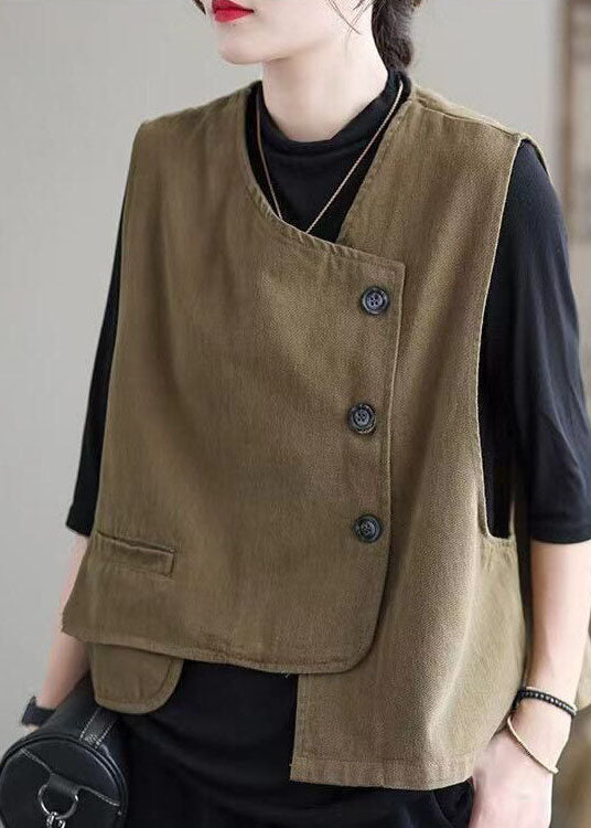 Kvinders Asymmetrisk Design Vest Retro Stil 2