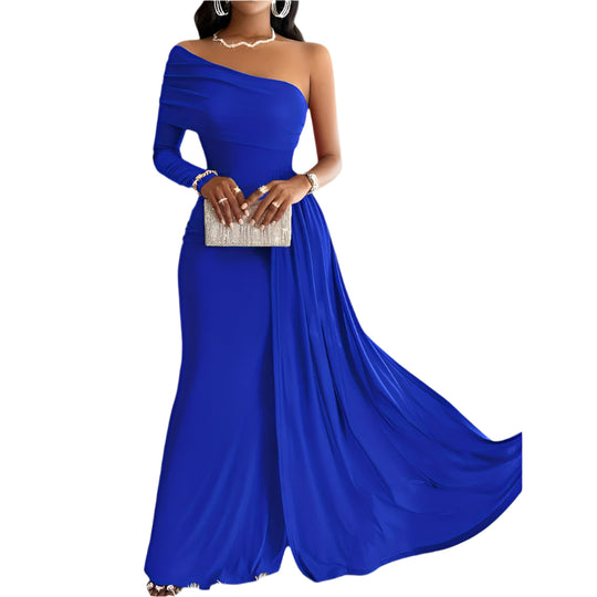 Kvinders Asymmetrisk Maxi Kjole Polyester Bodycon 0