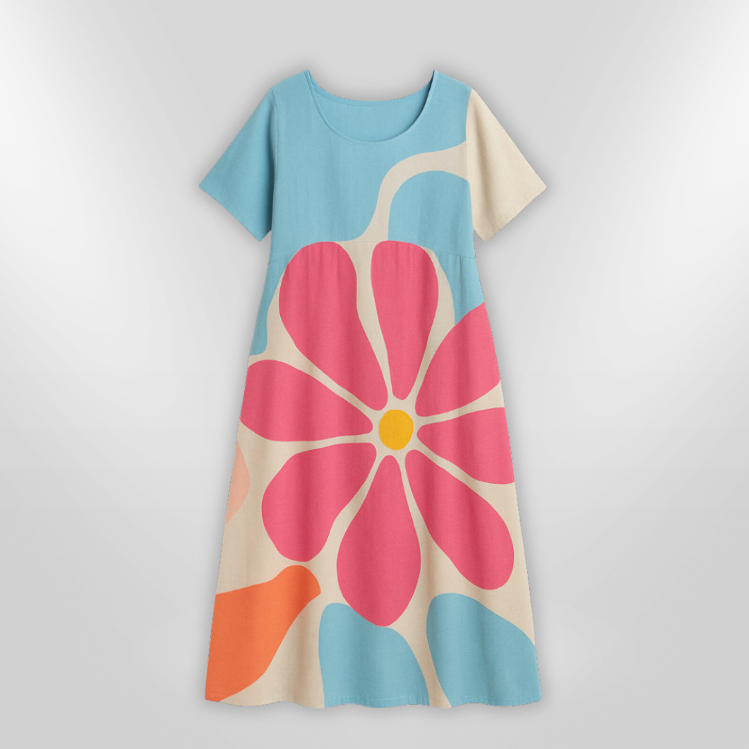 Kvinders Blomsterkjole Casual Bomuld 4