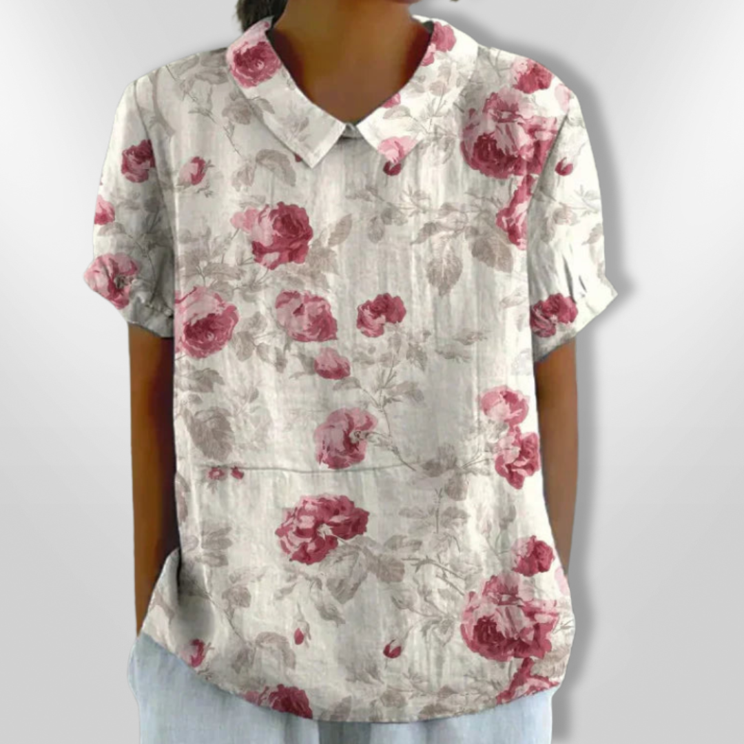 Kvinders Bluse Med Blomsterprint Lette Materialer 2