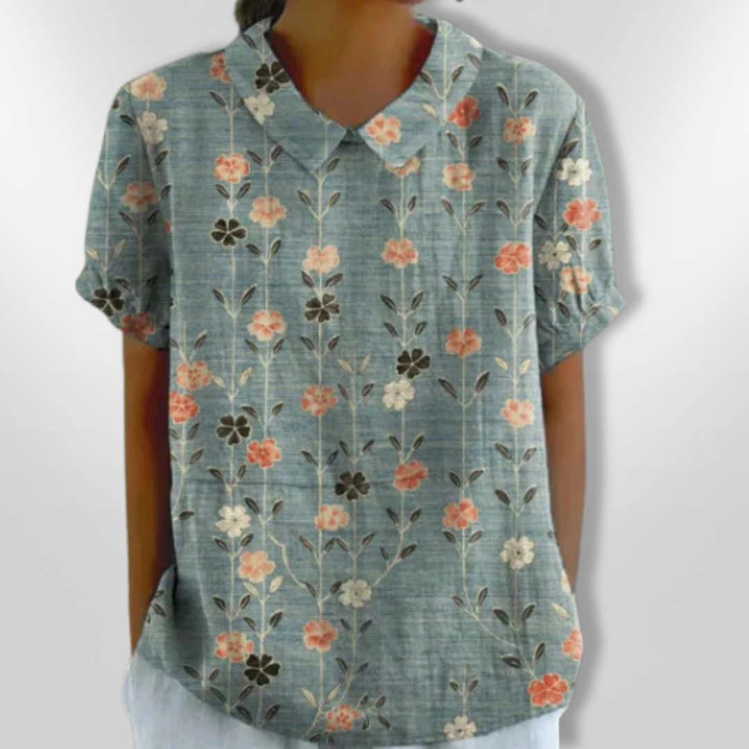 Kvinders Bluse Med Blomsterprint Lette Materialer 3