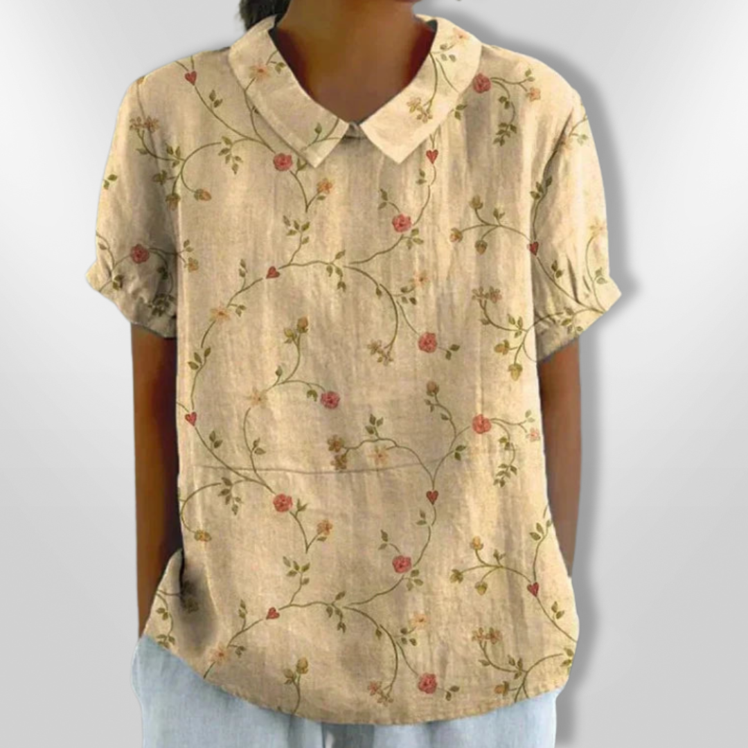 Kvinders Bluse Med Blomsterprint Lette Materialer 4