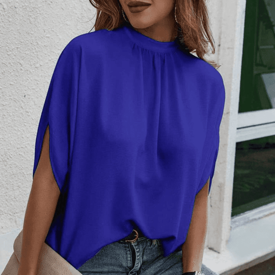 Kvinders Bluse i Chiffon med Halværmet Design 6