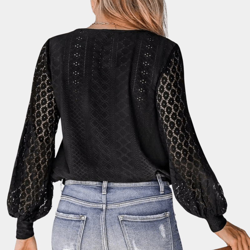 Kvinders Bluse i Lace med V-udskæring 5