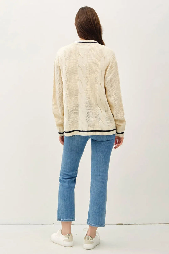 Kvinders Cardigan V-Neck Kabelstrik 100% Akryl 1