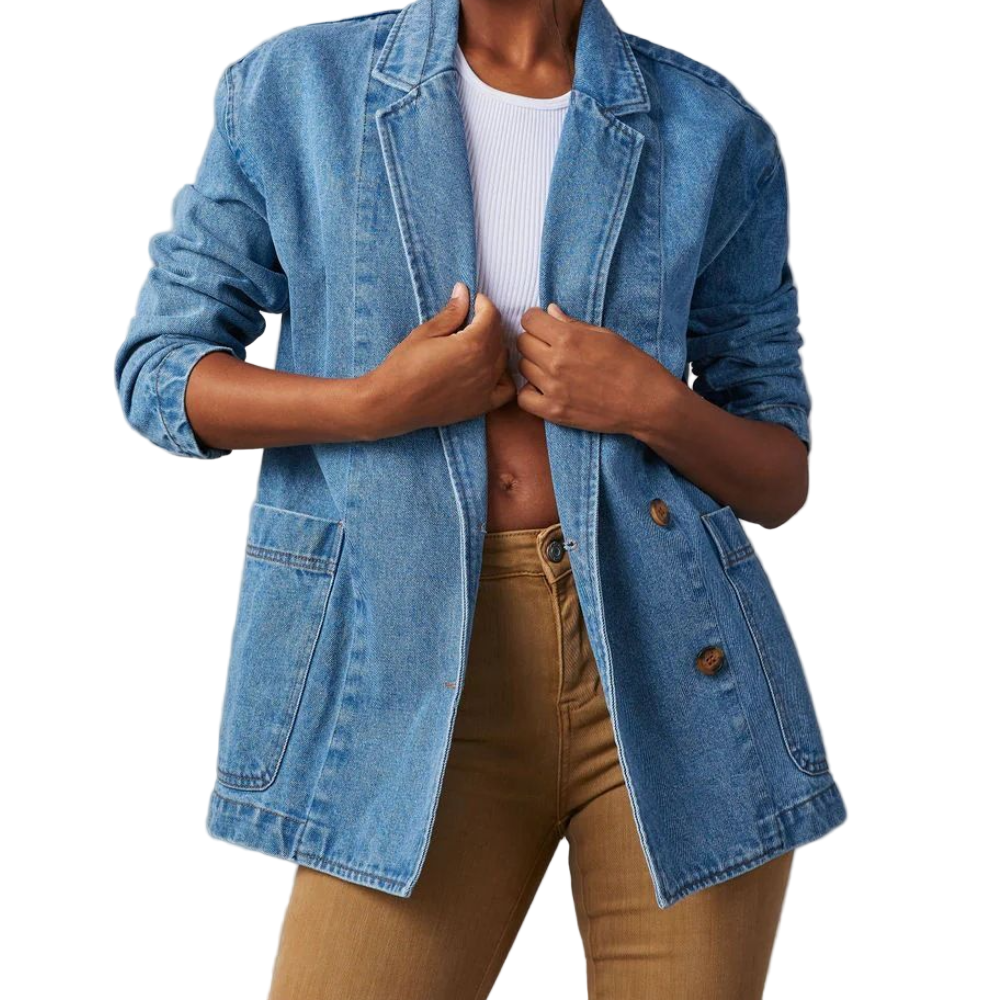 Kvinders Denimjakke Casual Stil 0