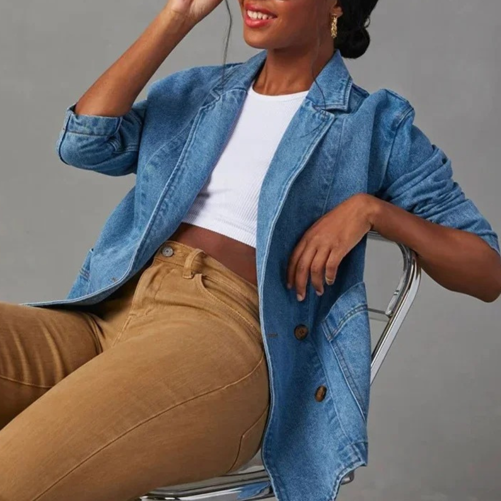 Kvinders Denimjakke Casual Stil 2