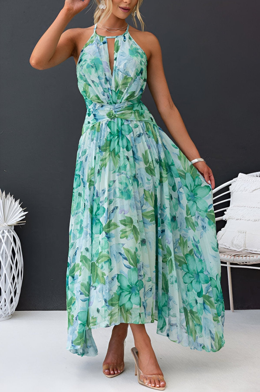 Kvinders Floral Kjole Elegant Polyester 6