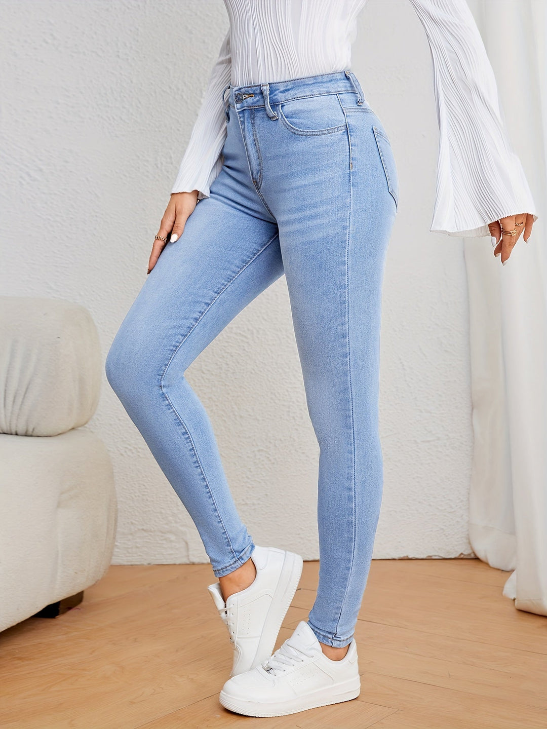 Kvinders Jeans Høj Talje Slim Fit 3