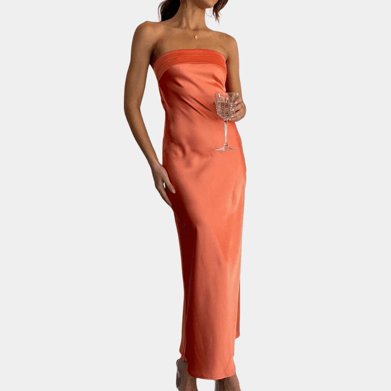 Kvinders Kjole Flydende Satin Polyester 6