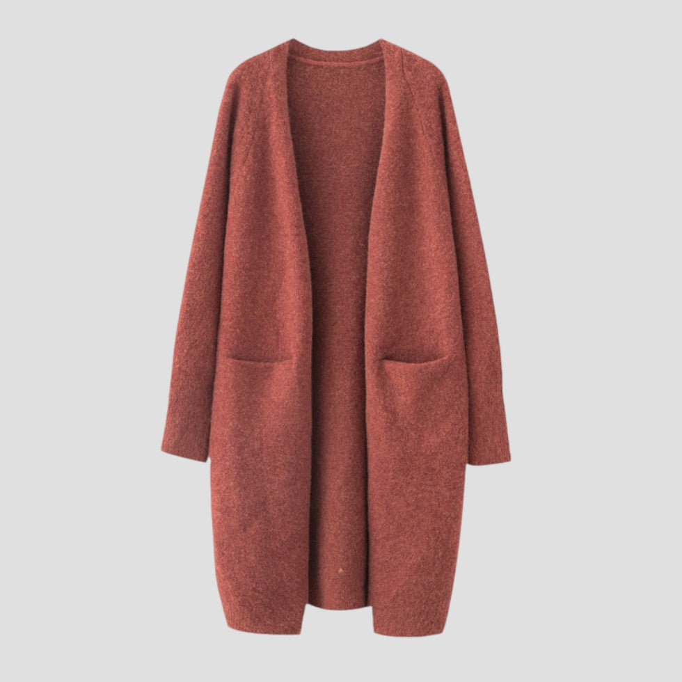 Kvinders Lang Cardigan med Åben Front 8