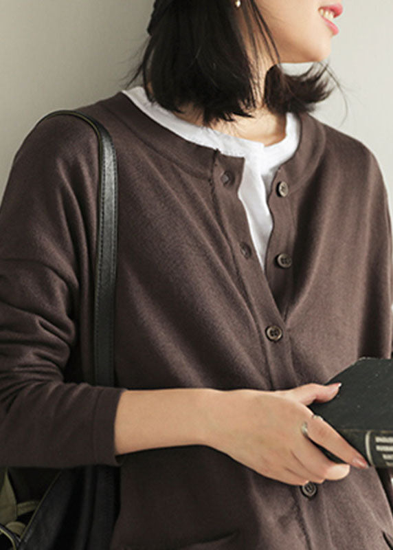 Kvinders Løs Strik Cardigan med Knapper 3