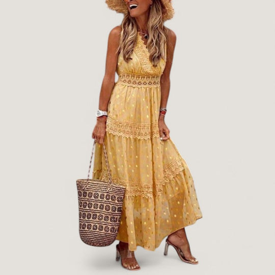 Kvinders Maxi Kjole Boho Stil Let Coton 3