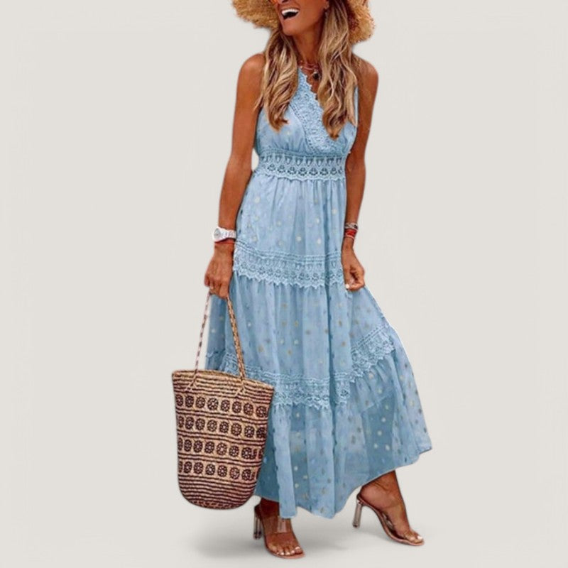 Kvinders Maxi Kjole Boho Stil Let Coton 4