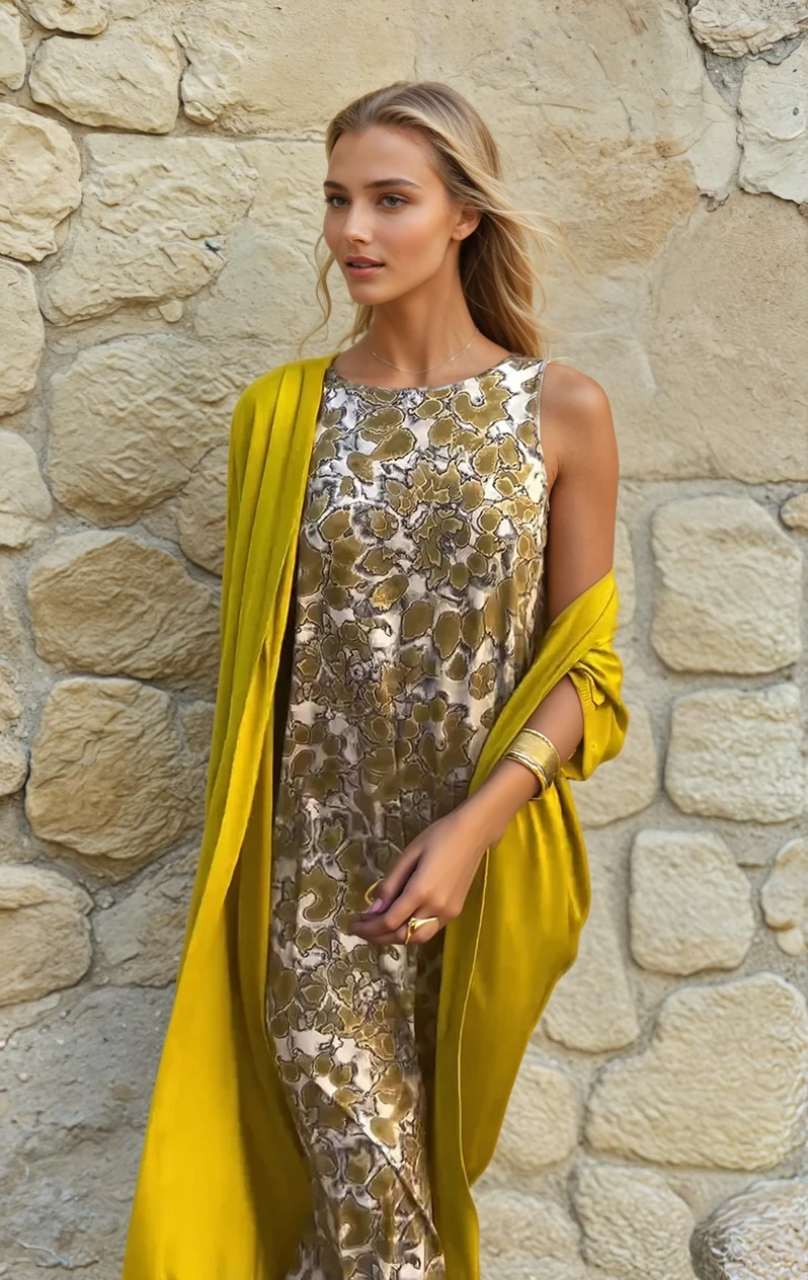 Kvinders Maxi Kjole Flodende Design 1
