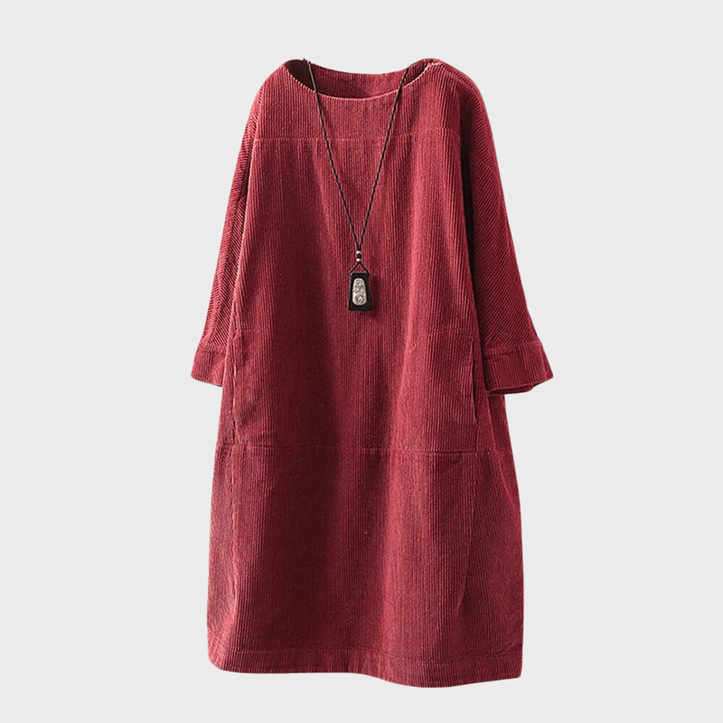 Kvinders Midi Kjole Vintage Velour Polyester 4