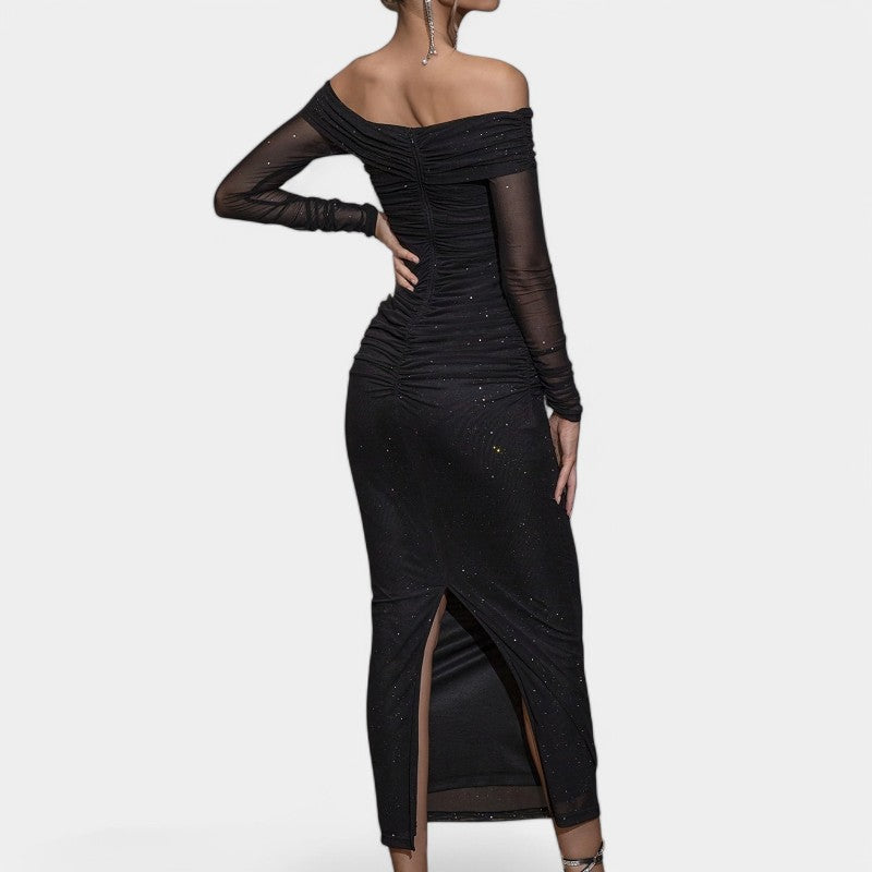 Kvinders Off-Shoulder Kjole med Lange Ærmer 2
