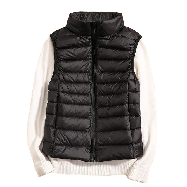Kvinders Puffer Vest Uden Ærmer - Let og Varm Lag 0