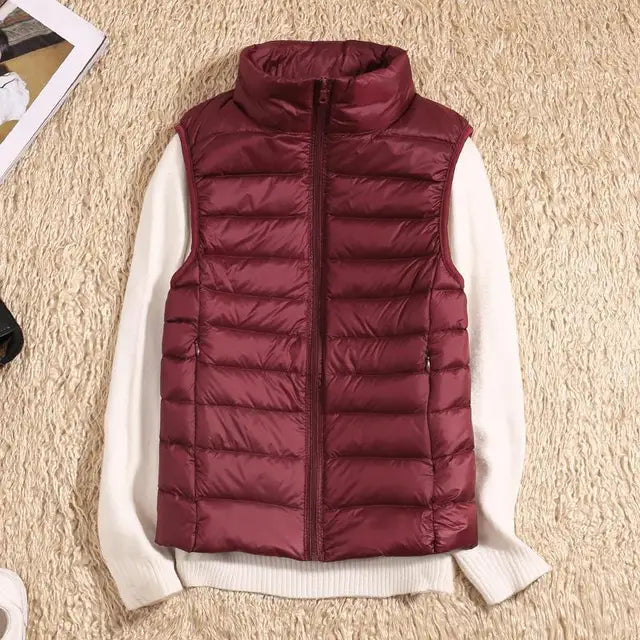 Kvinders Puffer Vest Uden Ærmer - Let og Varm Lag 10