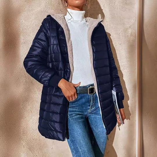 Kvinders Quilted Jakke Med Hætte 2