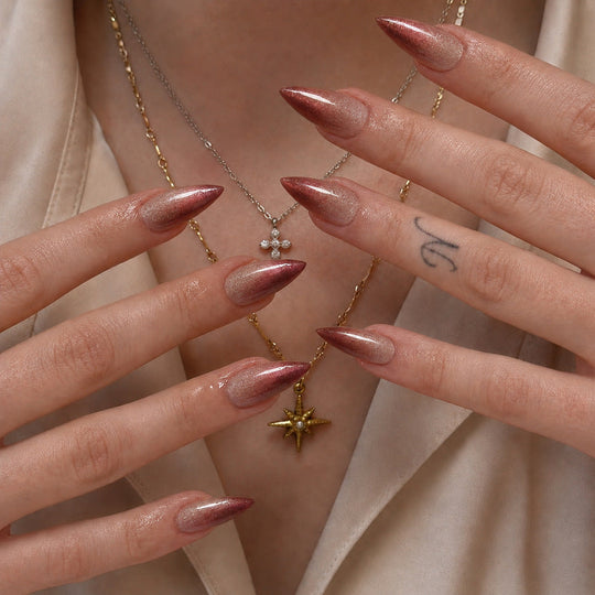 Kvinders Sæt med Selvklæbende Negle Design 1