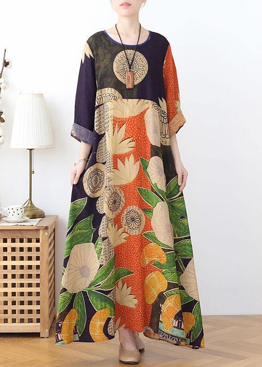 Kvinders Sommerkjole med Print og Patchwork 1