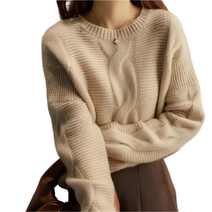 Kvinders Sweater Håndstrikket Blødt Bomuld 0