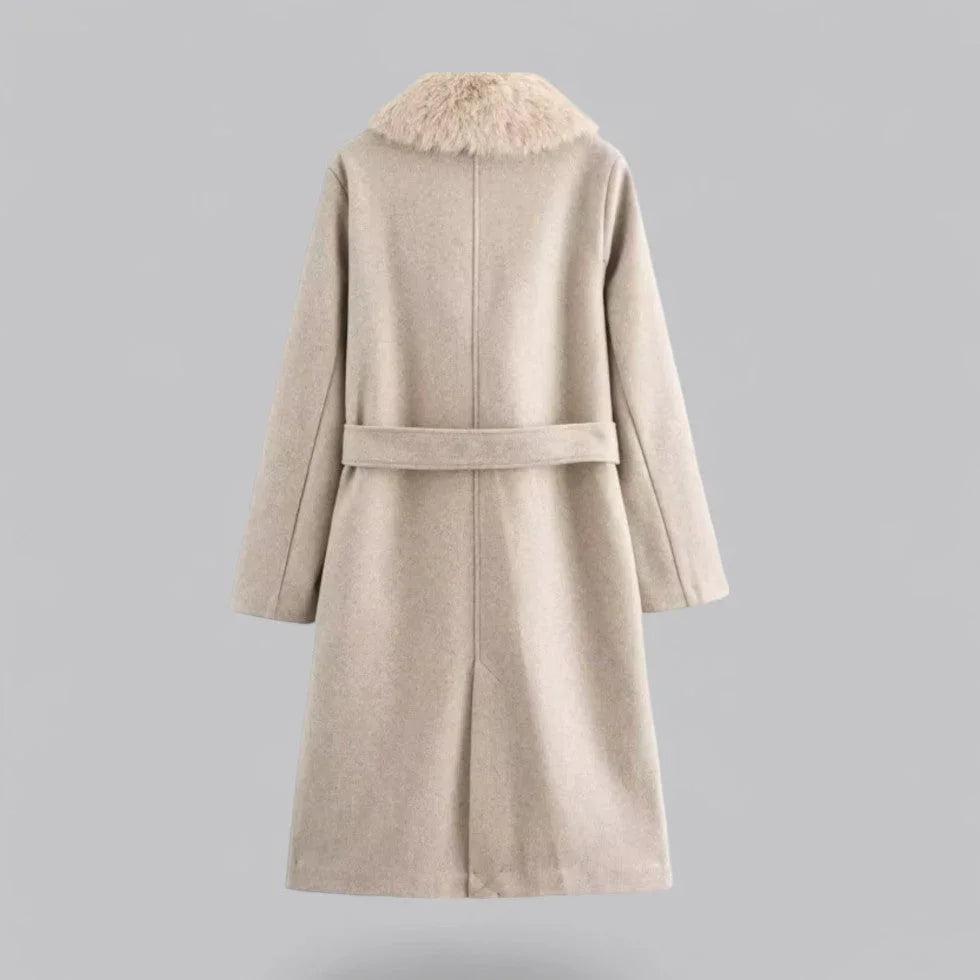 Kvinders Trenchcoat med Pelskant 1
