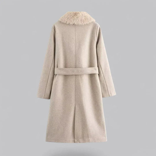 Kvinders Trenchcoat med Pelskant 1