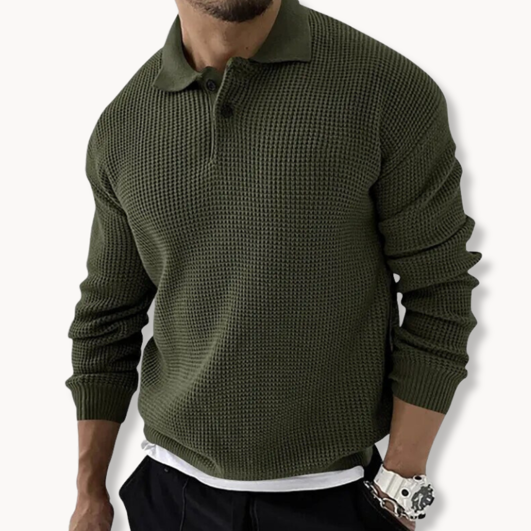 Mænds Poloshirt Tidløs Stil Strikket 1