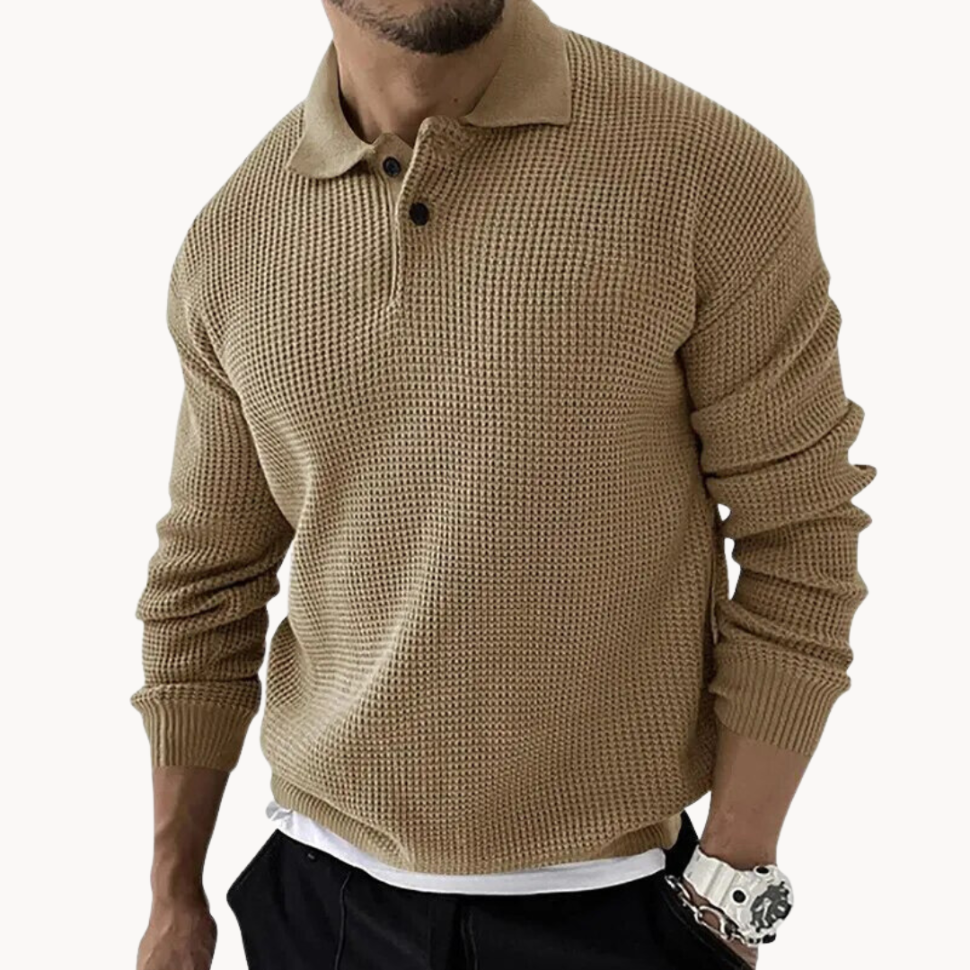 Mænds Poloshirt Tidløs Stil Strikket 2
