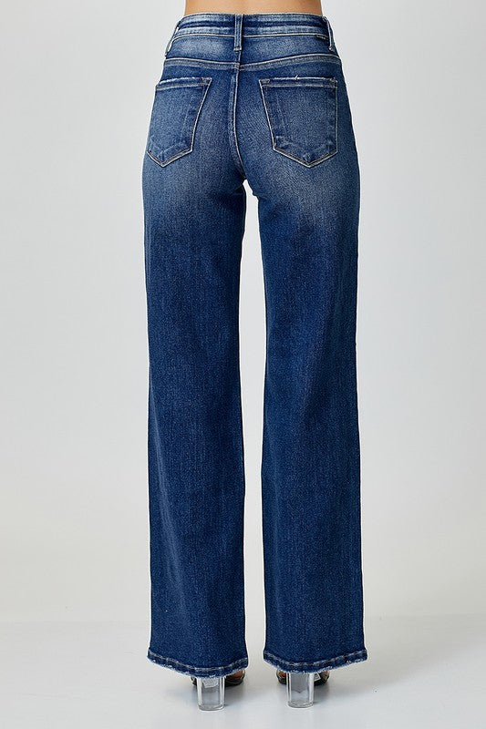 Mænds Straight Jeans Mørk Denim 3