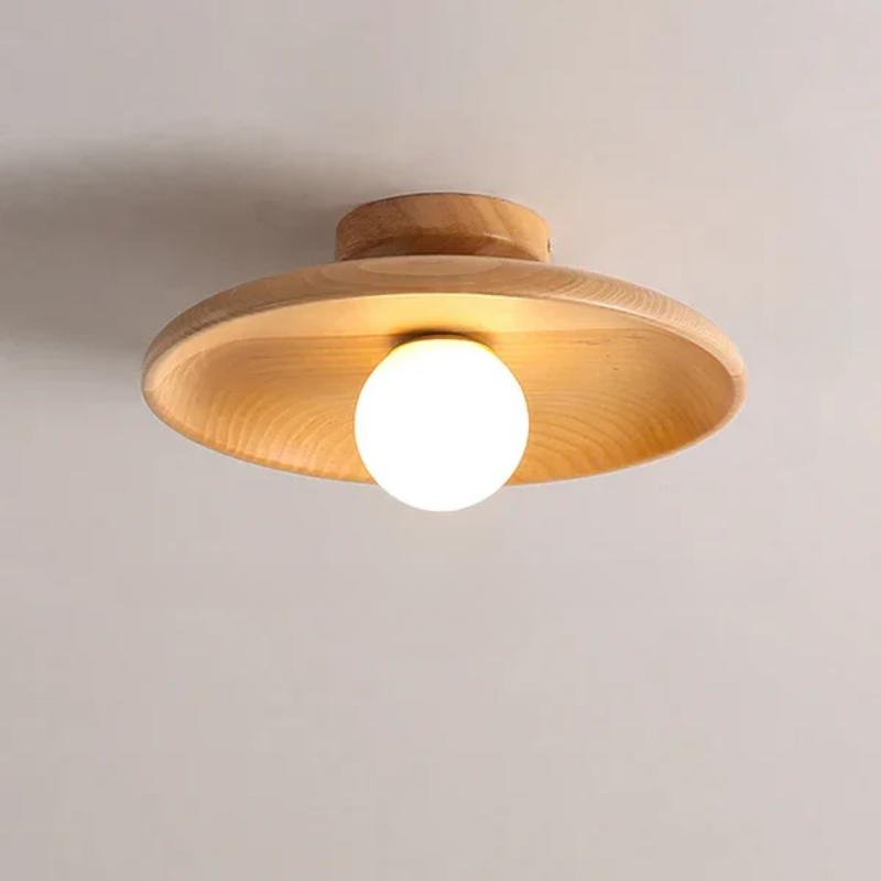 Moderne Loftslampe i Træ Kuglehængende 7