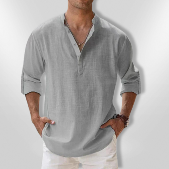 Polo Shirt Til Mænd Linned Tunisisk Krave Let Og Åndbar 7
