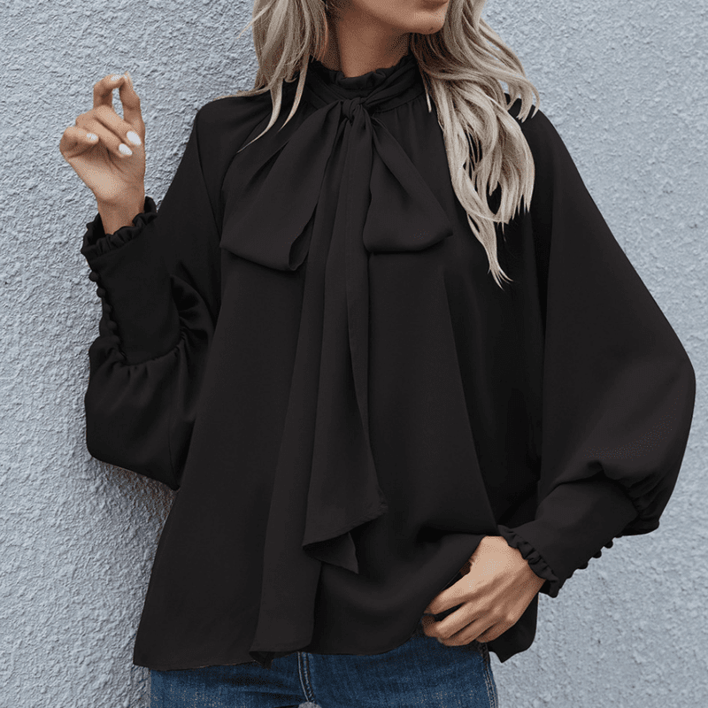 Skjortebluse Dame Casual Langærmet Polyester 1