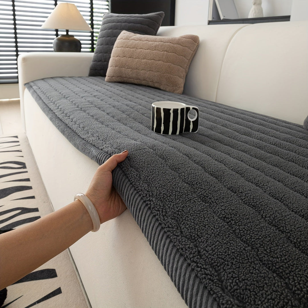 Sofa Betræk Skridsikkert Tykt Plys Indendørs Design 1