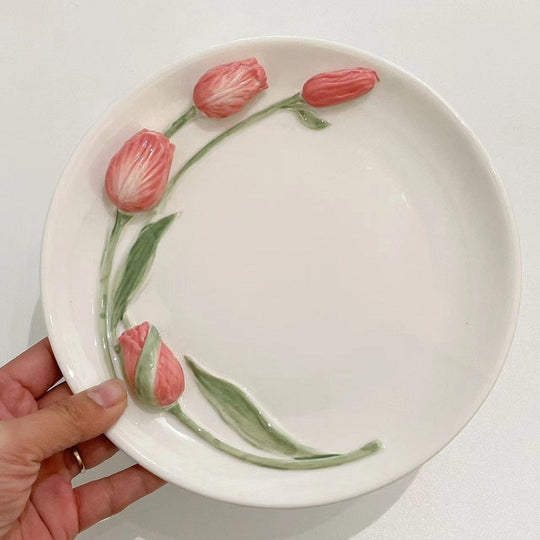 Tulip Tallerken Håndmalet til Festlige Anledninger 7