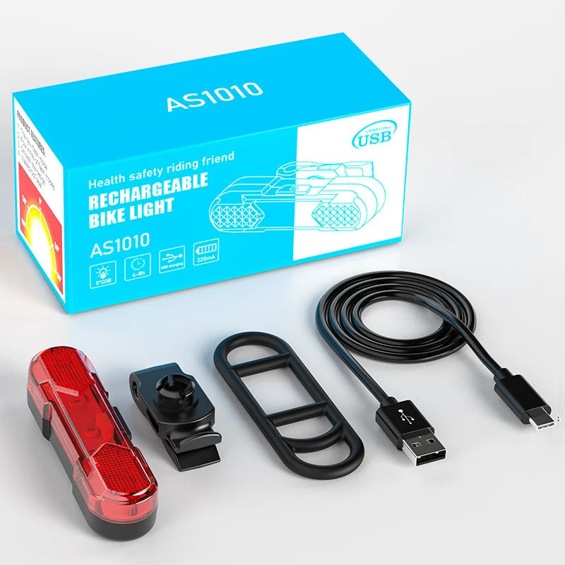 Unisex Cykelbaglygte med 360° Drejelig Montering og USB Opladning 3