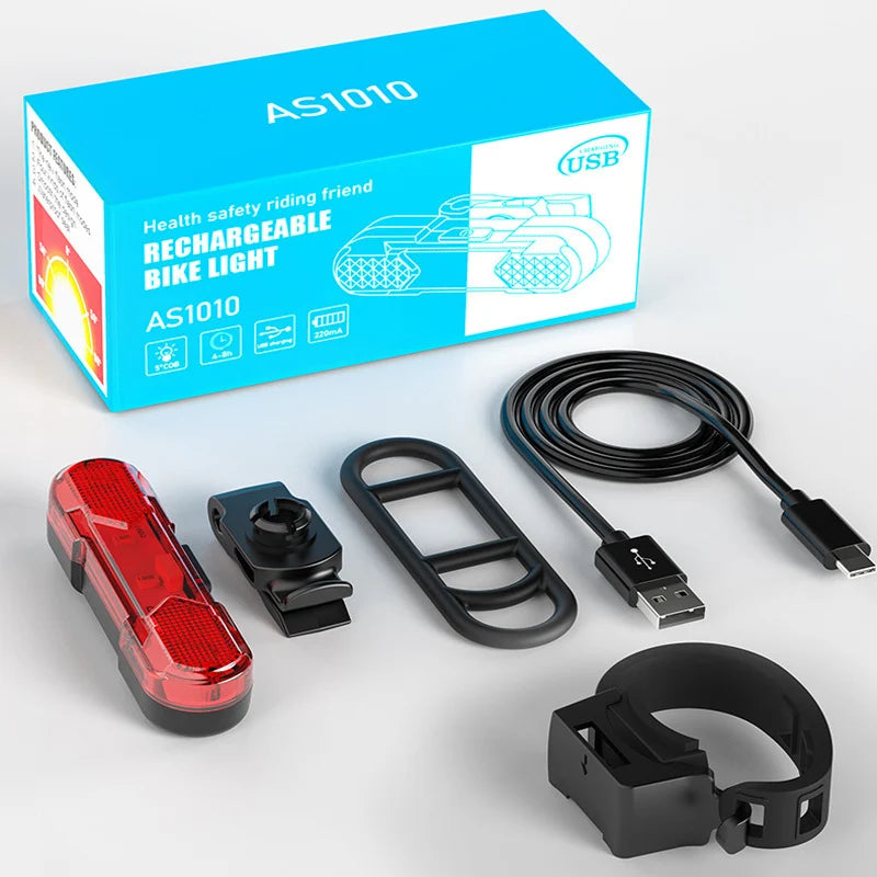 Unisex Cykelbaglygte med 360° Drejelig Montering og USB Opladning 5