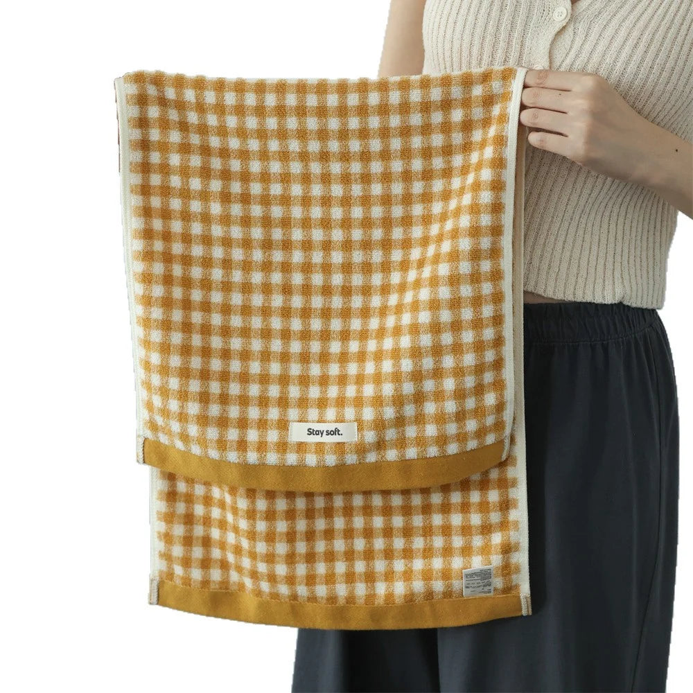 Unisex Håndklæde Ternet Design - Blødt og Absorberende Badehåndklæde 5