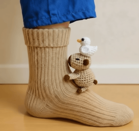 Unisex Hussokker med 3D Dyreaccent Komfortabel og Skridsikker Design 17
