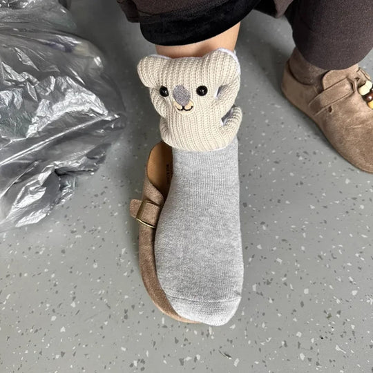 Unisex Hussokker med 3D Dyreaccent Komfortabel og Skridsikker Design 6