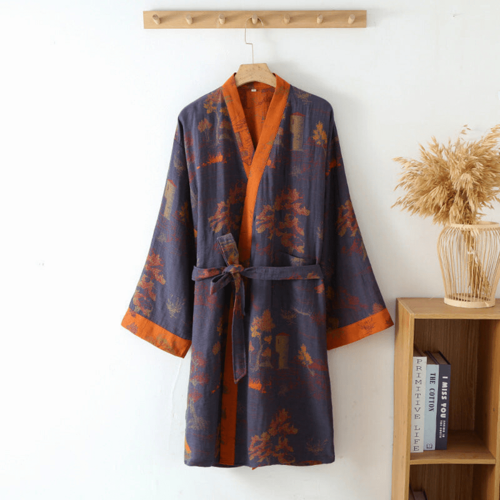 Unisex Kimono Badekåbe Retro Design til Afslapning og Spa 0