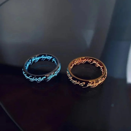 Unisex Ring med Selvlysende Runedesign 4