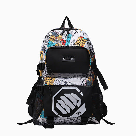 Unisex Rygsæk med Grafisk Print og Funktionelt Design 1