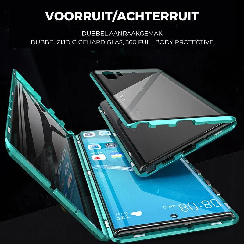 Unisex Telefoncover med Dobbeltsidet Hærdet Glas og Magnetisk Lukning 1