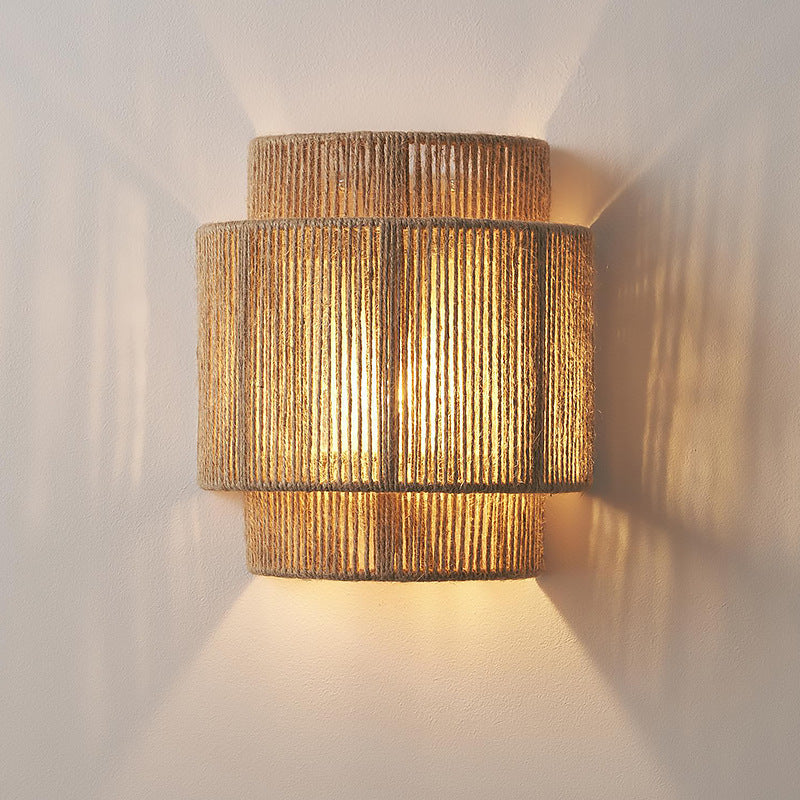 Væglampe i Rattan til Boheme Stil 2